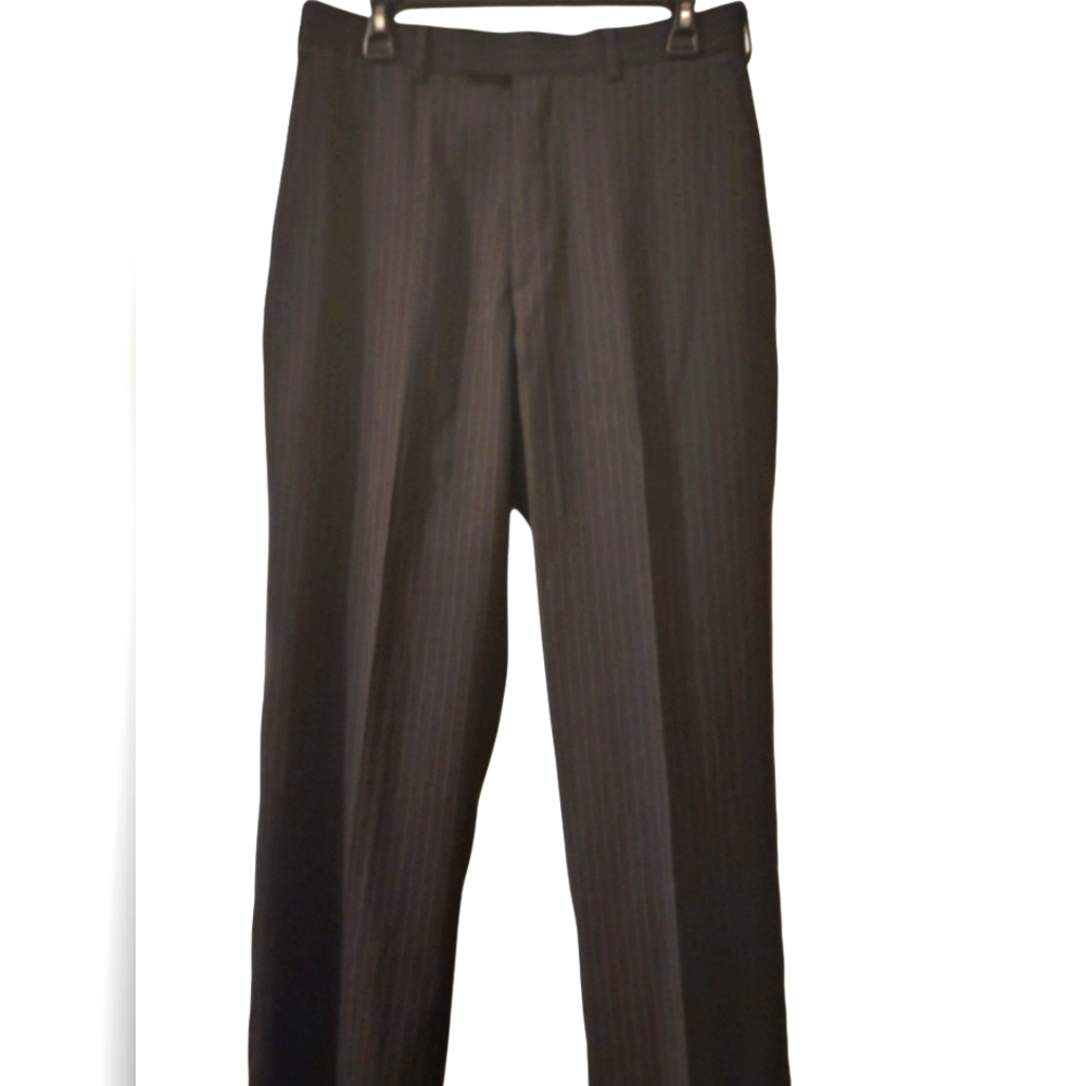 Men's Perry Ellis Portfolio black pinstripe slacks EUC